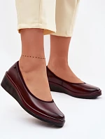 Kožené dámské polobotky na platformě Vinceza 39987 bordó