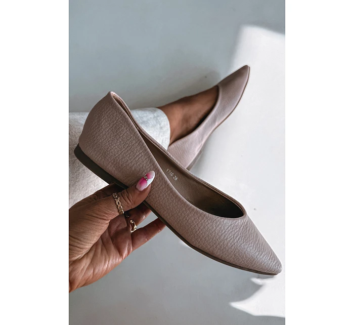 Růžové baleríny z eko kůže Nelisa Růžové baleríny z eko kůže Nelisa