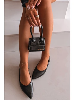 Černé baleríny z eko kůže Nelisa