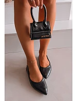 Černé baleríny z eko kůže Nelisa