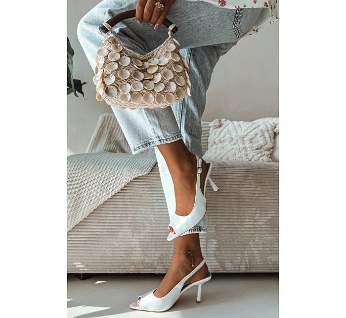 Dámské sandály na podpatku bílé Sevina Dámské sandály na podpatku bílé Sevina