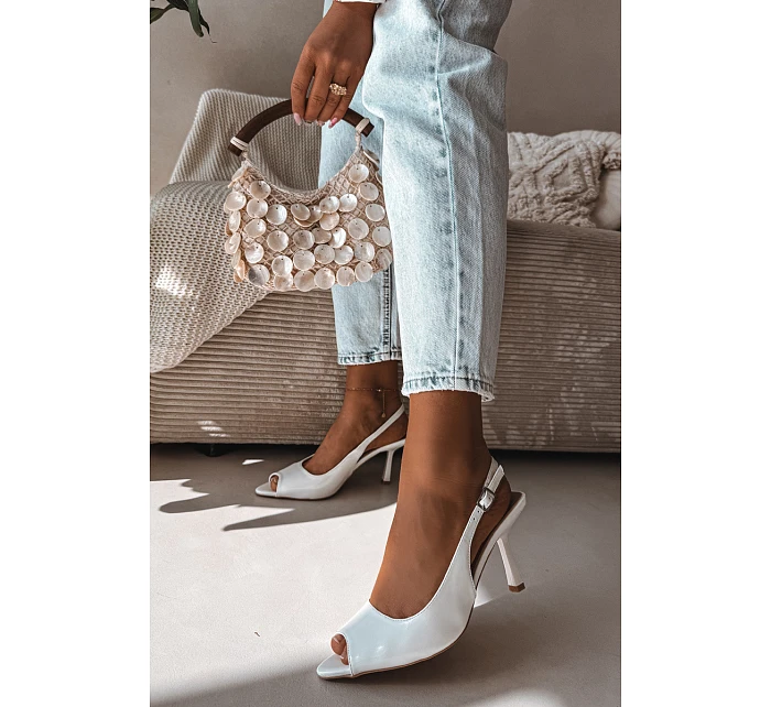 Dámské sandály na podpatku bílé Sevina Dámské sandály na podpatku bílé Sevina