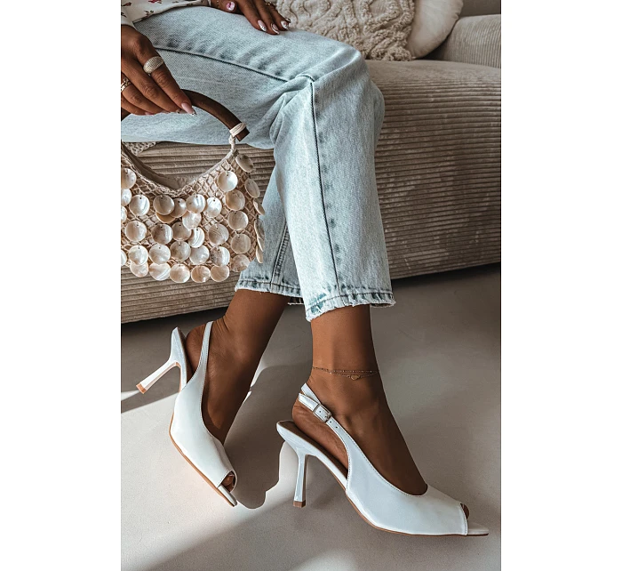 Dámské sandály na podpatku bílé Sevina Dámské sandály na podpatku bílé Sevina