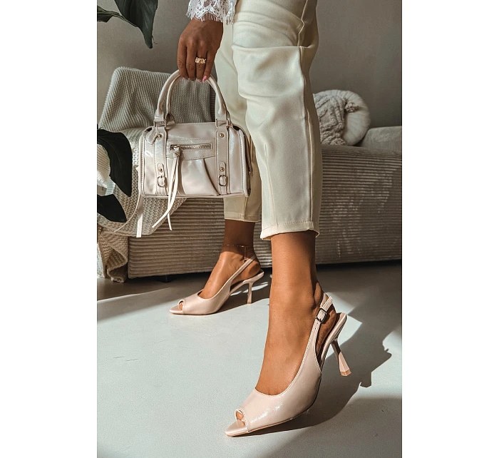 Dámské sandály na podpatku Béžové Sevina Dámské sandály na podpatku Béžové Sevina