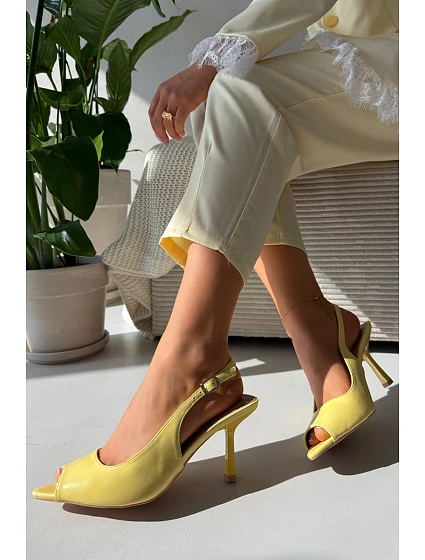 Ženské sandály na podpatku žluté Sevina Ženské sandály na podpatku žluté Sevina