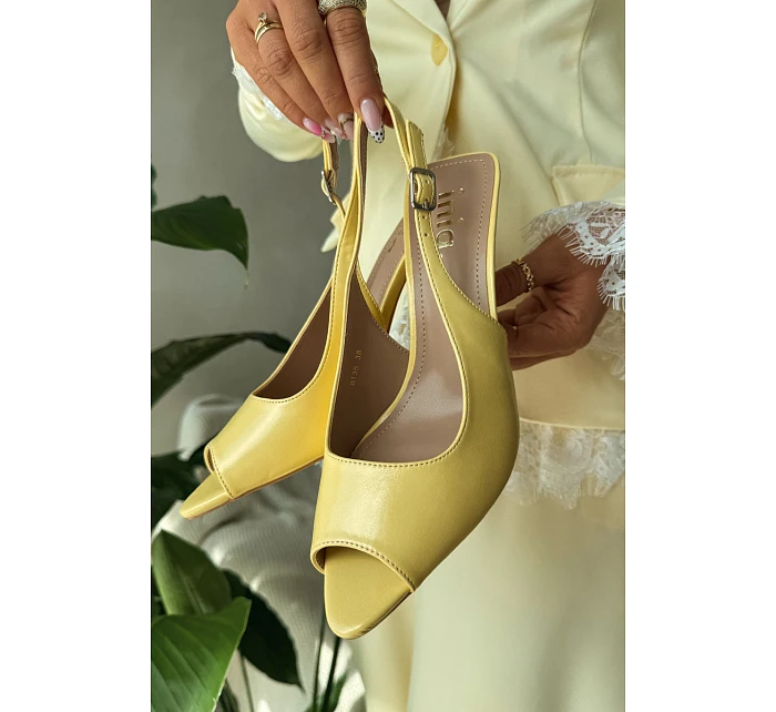 Ženské sandály na podpatku žluté Sevina Ženské sandály na podpatku žluté Sevina