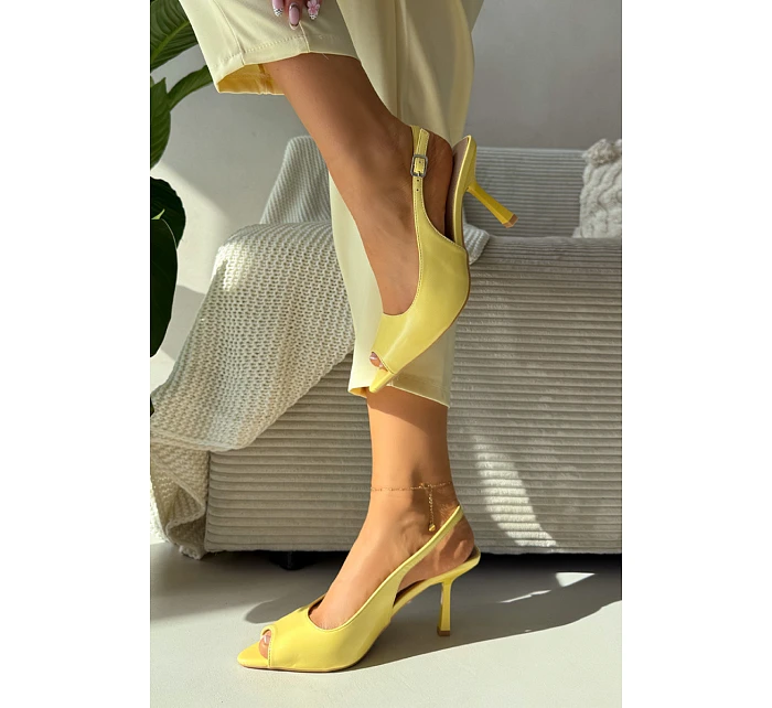 Ženské sandály na podpatku žluté Sevina Ženské sandály na podpatku žluté Sevina