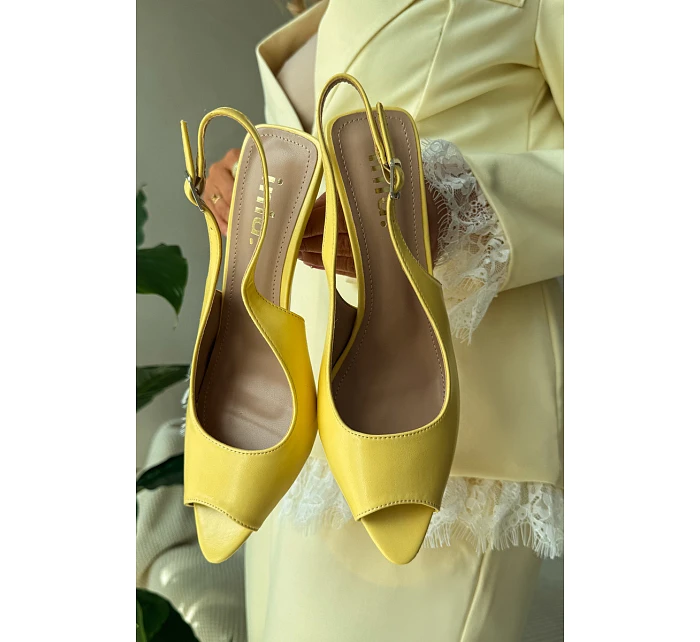 Ženské sandály na podpatku žluté Sevina Ženské sandály na podpatku žluté Sevina