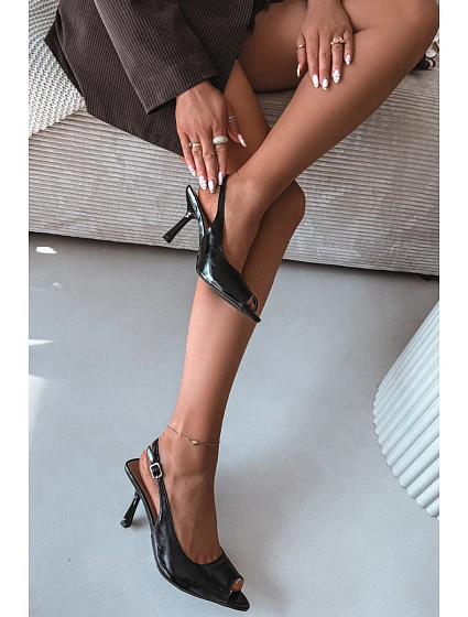 Dámské sandály na podpatku černé Sevina Dámské sandály na podpatku černé Sevina