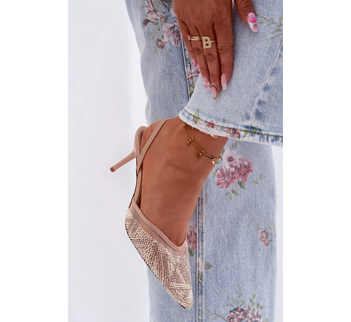 Ozdobené sandály s na Béžové model 22111300 - Boto Ozdobené sandály s na Béžové model 22111300 - Boto