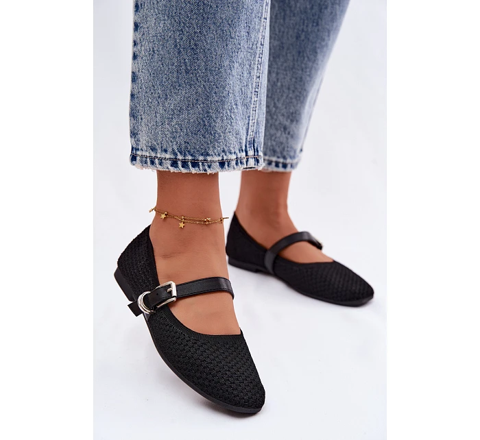 Textilní baleríny s páskem a přezkou Jelisa Textilní baleríny s páskem a přezkou Jelisa