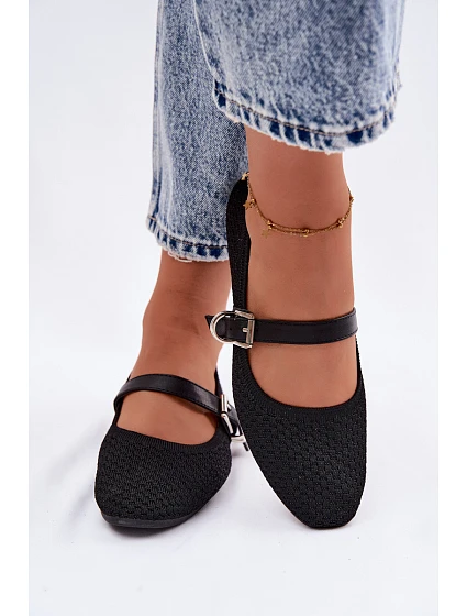 Textilní baleríny s páskem a přezkou Jelisa Textilní baleríny s páskem a přezkou Jelisa