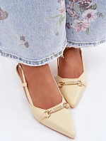 Ženské sandály na podpatku se špičatými špičkami Žluté Felessa