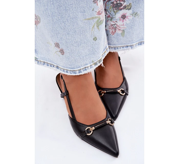 Dámské sandály na podpatku s špičatými špičkami Černé Felessa Dámské sandály na podpatku s špičatými špičkami Černé Felessa