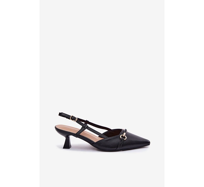 Dámské sandály na podpatku s špičatými špičkami Černé Felessa Dámské sandály na podpatku s špičatými špičkami Černé Felessa