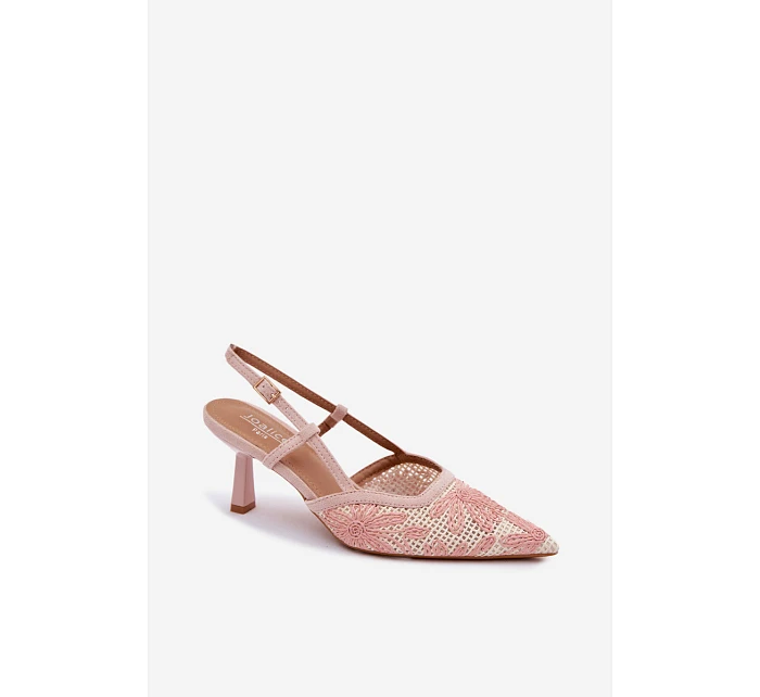 Sandály na podpatku s květinami Růžové Kelmira Sandály na podpatku s květinami Růžové Kelmira