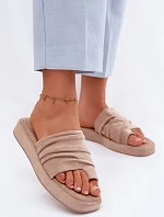 Dámské pantofle s řasením Béžové Gelmira