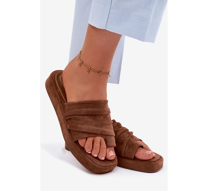 Dámské Pantolety S Řasením Hnědé Gelmira Dámské Pantolety S Řasením Hnědé Gelmira