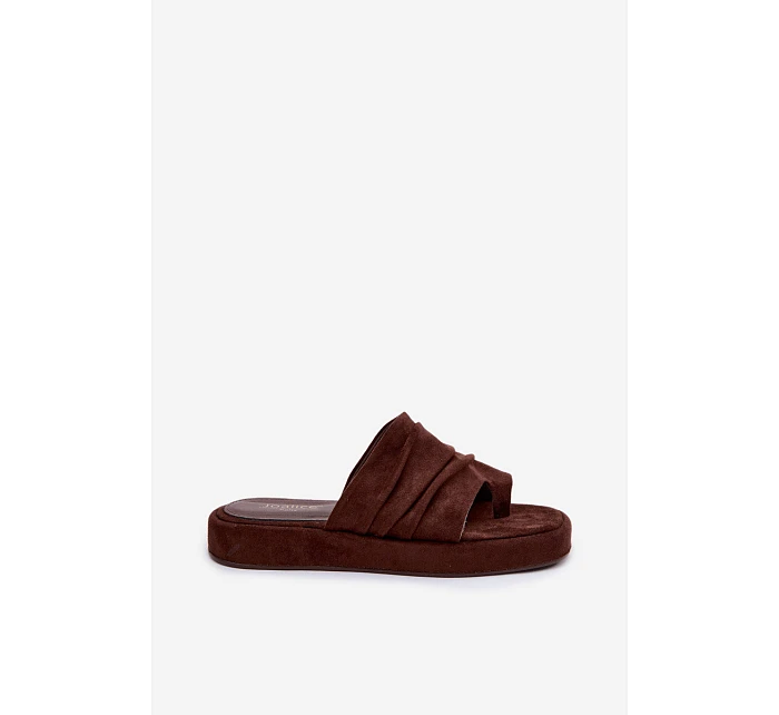 Dámské pantofle s mašlí Čokoládové Gelmira Dámské pantofle s mašlí Čokoládové Gelmira