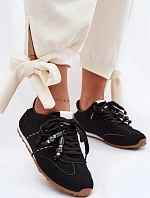 Dámské nízké tenisky s korálky černé Galora