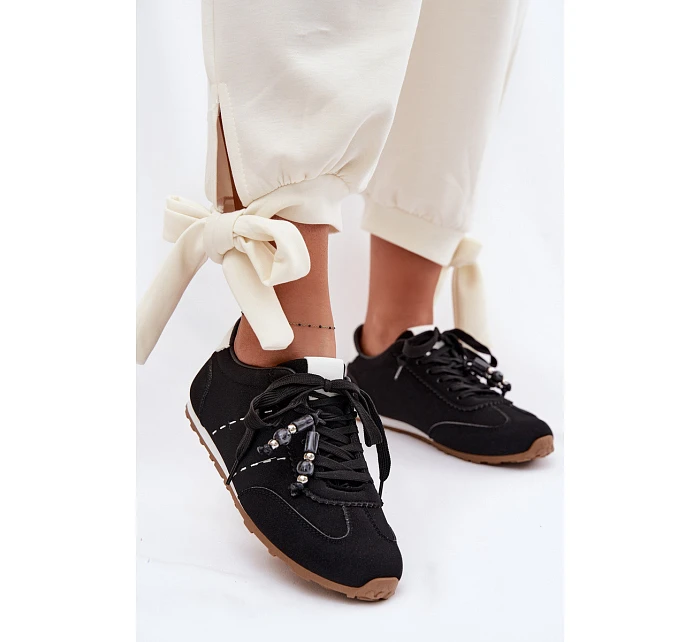 Dámské nízké tenisky s korálky černé Galora Dámské nízké tenisky s korálky černé Galora