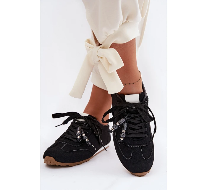 Dámské nízké tenisky s korálky černé Galora Dámské nízké tenisky s korálky černé Galora