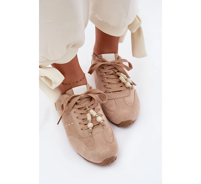 Dámské nízké tenisky s korálky béžové Galora Dámské nízké tenisky s korálky béžové Galora