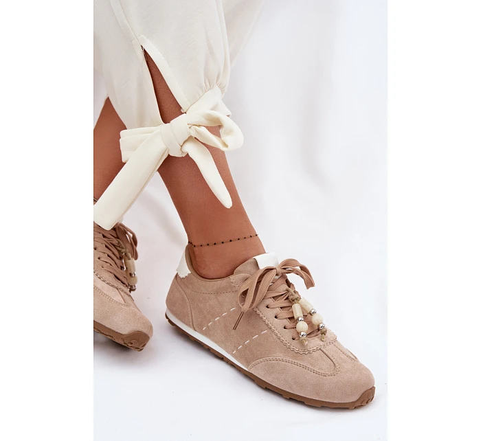 Dámské nízké tenisky s korálky béžové Galora Dámské nízké tenisky s korálky béžové Galora