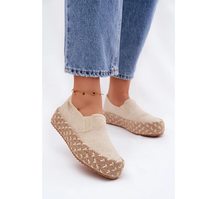 Dámské espadrilles na platformě s pletením Lee Cooper LCW-26-31-4332 béžové Dámské espadrilles na platformě s pletením Lee Cooper LCW-26-31-4332 béžové