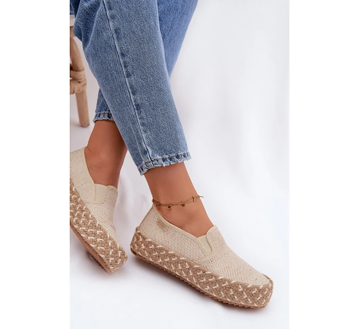 Dámské espadrilles na platformě s pletením Lee Cooper LCW-26-31-4332 béžové Dámské espadrilles na platformě s pletením Lee Cooper LCW-26-31-4332 béžové