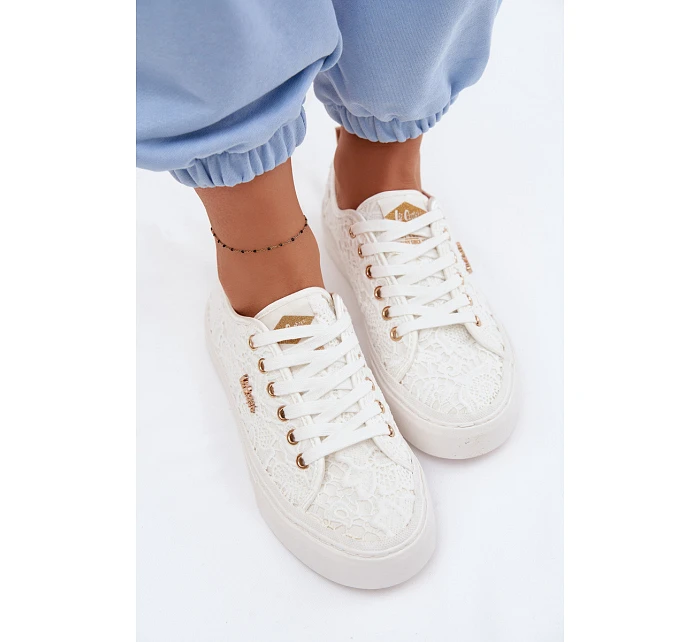 Dámské tenisky s krajkou Lee Cooper LCW-26-02-4060 Bílé Dámské tenisky s krajkou Lee Cooper LCW-26-02-4060 Bílé
