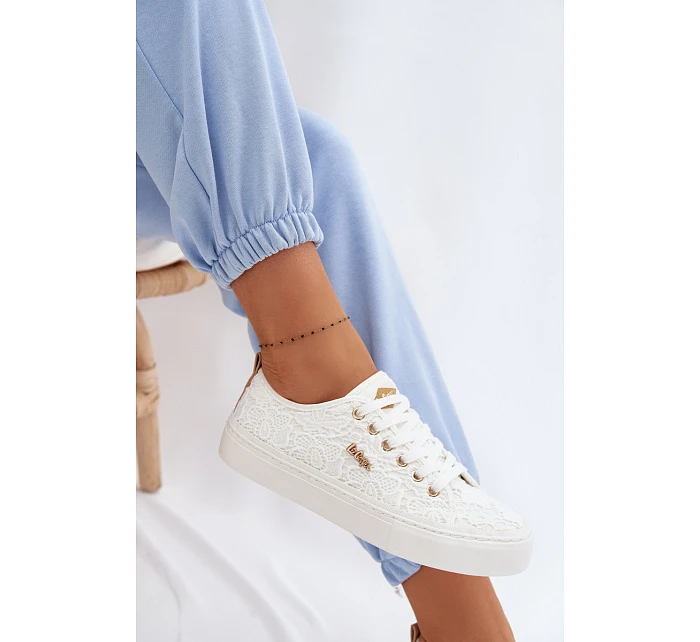 Dámské tenisky s krajkou Lee Cooper LCW-26-02-4060 Bílé Dámské tenisky s krajkou Lee Cooper LCW-26-02-4060 Bílé