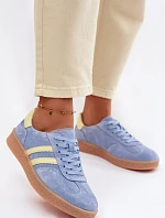 Kožené semišové dámské tenisky LR61-7089 Modré