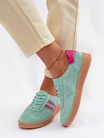 Dámské kožené semišové tenisky S.Barski LR61-7089 Mentolové