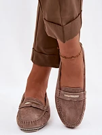 Dámské ploché Mokasíny z přírodního semiše S.Barski LR61-7029 Hnědé