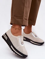 Dámské pohodlné boty z pravé kůže S.Barski LR61-7092 Béžové