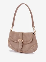 Eko semišová kabelka s přezkami světle béžová Clarielle