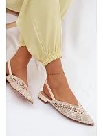 Dámské béžové ploché sandály Plecione Lelrene