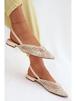 Dámské béžové ploché sandály Plecione Lelrene