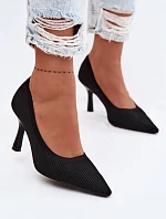 Materiálové Podpatky Lodičky Černé Lelissey