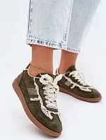 Dámské tenisky s krajkou zelené Ilrene