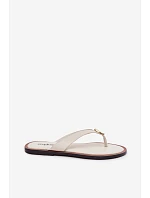 Dámské ploché žabky se zlatým detailem Světle béžové Tella Dámské ploché žabky se zlatým detailem Světle béžové Tella