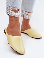 Dámské Mule z imitace kůže Ploché Žluté Romelle