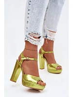 Dámské sandály na vysokém podpatku Neonově zelené Nelissey