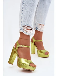Dámské sandály na vysokém podpatku Neonově zelené Nelissey
