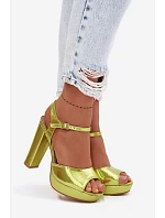 Dámské sandály na vysokém podpatku Neonově zelené Nelissey
