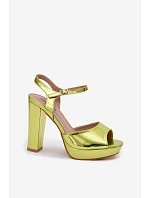 Dámské sandály na vysokém podpatku Neonově zelené Nelissey