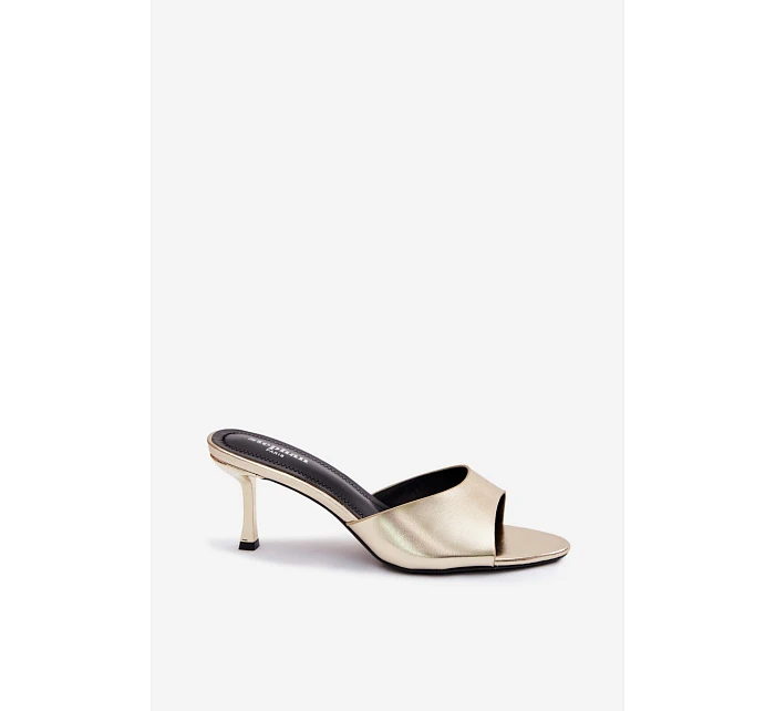 Sandály z umělé kůže na jehlovém podpatku Zlaté Melissea Sandály z umělé kůže na jehlovém podpatku Zlaté Melissea