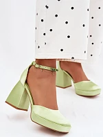 Zelené sandály na podpatku Calistae