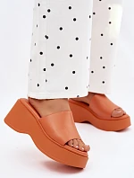 Dámské espadrilky na platformě oranžové Virelia